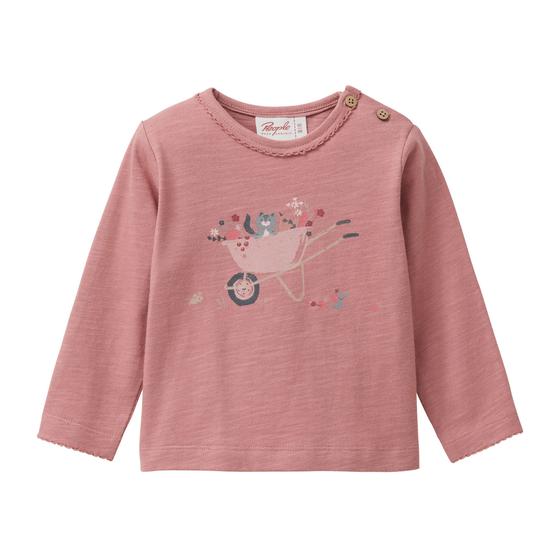 People wear Organic Langarmshirt Single Print Harvest Season Altrosa