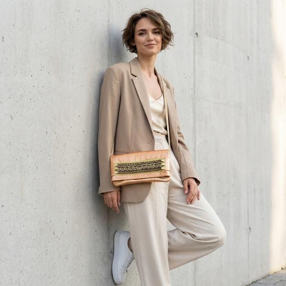 goldmarie Handtasche & Portemonnaie CHAIN WALLET - Painted Edition - Leder vintage kupfer metallic