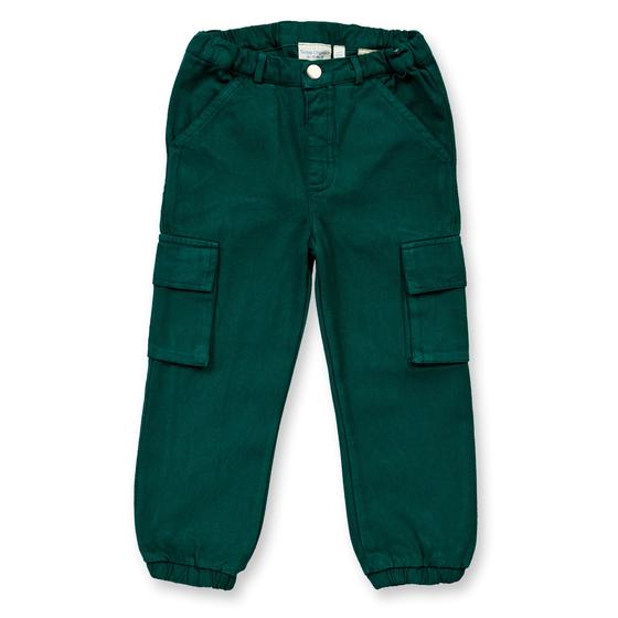 Twill-Hose, gefüttert, Biobaumwolle, GOTS-zertifiziert, tannengrün