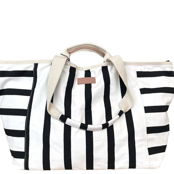 Strandtasche Shopper Sommertasche schwarz weiß