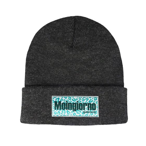 goldmarie Beanie Mütze MOINGIORNO Leo Label - anthrazit-meliert