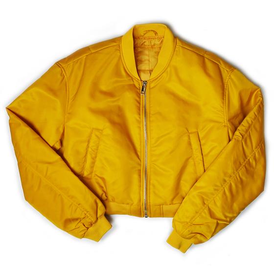 goldmarie Bomberjacke LOVE PEACE MOIN - Leo Label - goldgelb 