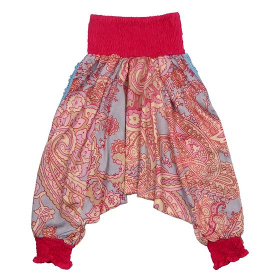 goldmarie Kinder Hose MOINGIORNO Frida Paisley Muster pink-creme-hellblau