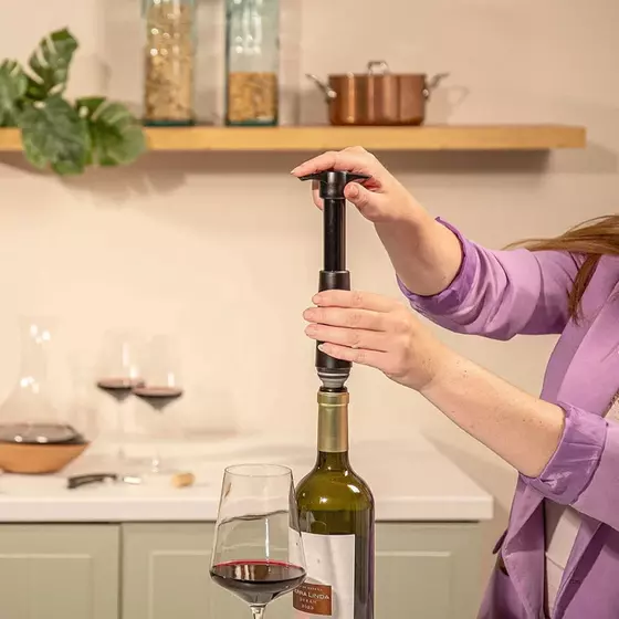 Vacu Vin - Wein-Vakuumpumpe (1 Pumpe, 1 Stopfen)