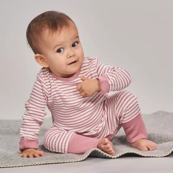 Sense Organics Strampler Tona Dusty Rose Stripes