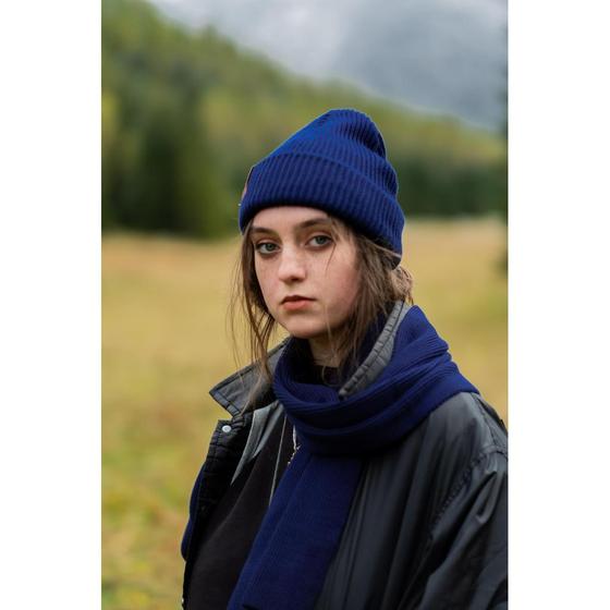 Hat warm thick, Navy Blue 100% Biobaumwolle
