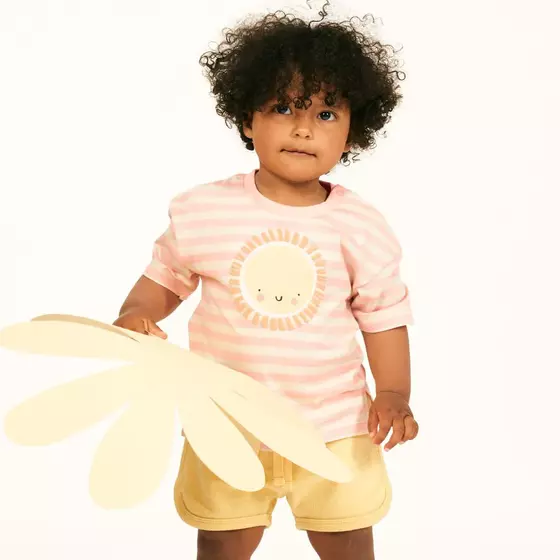 Sense Organics T-Shirt Sophie Sun Pastel Pink Stripes
