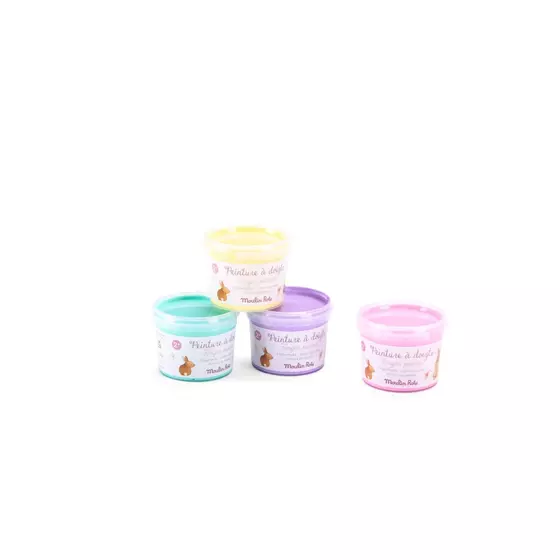Moulin Roty 4 Töpfchen Fingerfarbe Pastell