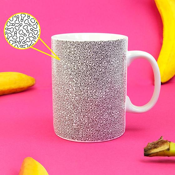 MAGS Kaffebecher Mikro Penis Keramik - schwarz-weiß
