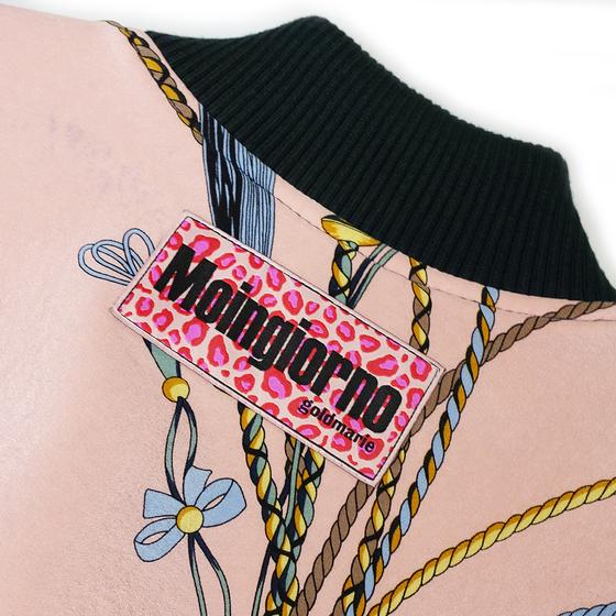 goldmarie Seidentuch-Weste MOINGIORNO - Vintage-Stoff Recycelt - rose-denim-blau - reversible LOVE PEACE MOIN - mit Kosmetiktasche