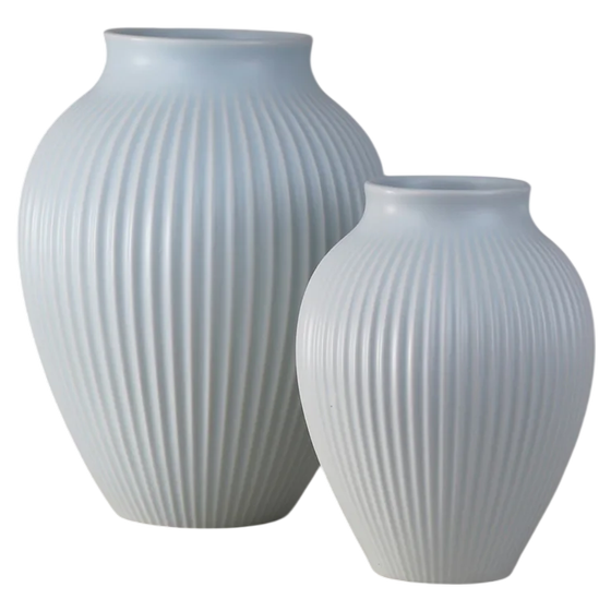 Vase Ripple Mat Ice Blue von Knabstrup