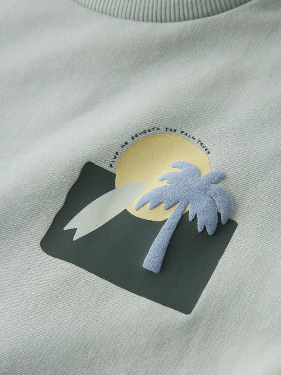 Name It Sweatshirt Palm Trees Pale Aqua