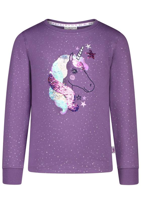 Sweatshirt "Einhorn" mit Wendepailletten, grape
