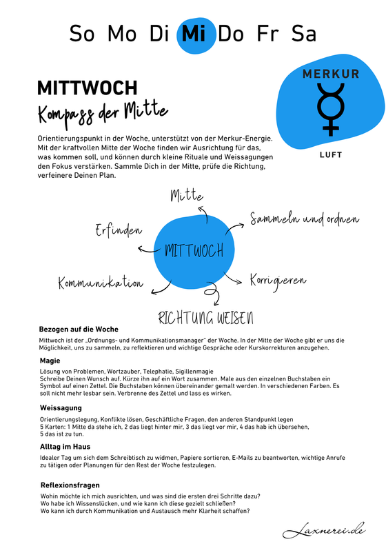 Wochenzyklus - mit dem Flow der Energien (kostenloses PDF)