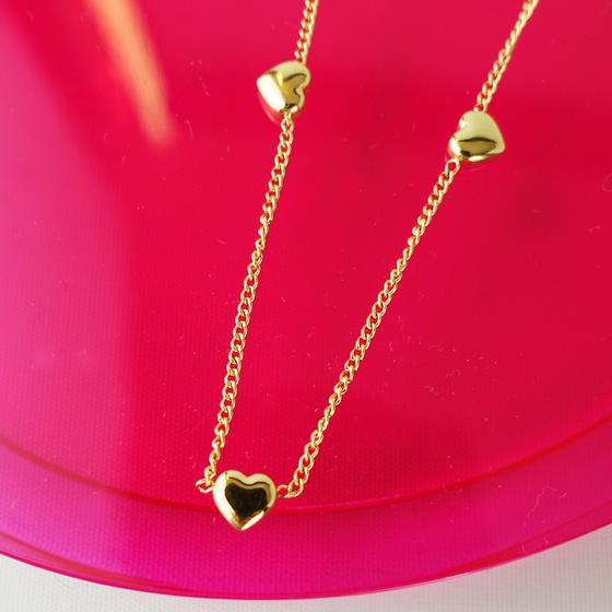 goldmarie Kette Taylor ALLOVER MINI HERZ - Stahl vergoldet