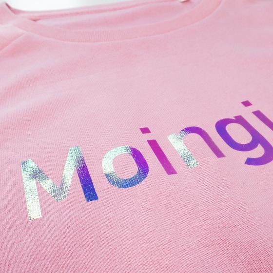 goldmarie Sweatshirt MOINGIORNO altrosa-holographic mit Glanz