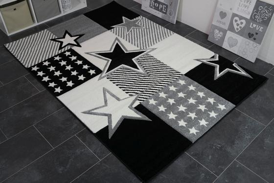 BUENO çocuk halısı 160 x 230 cm yildizli siyah