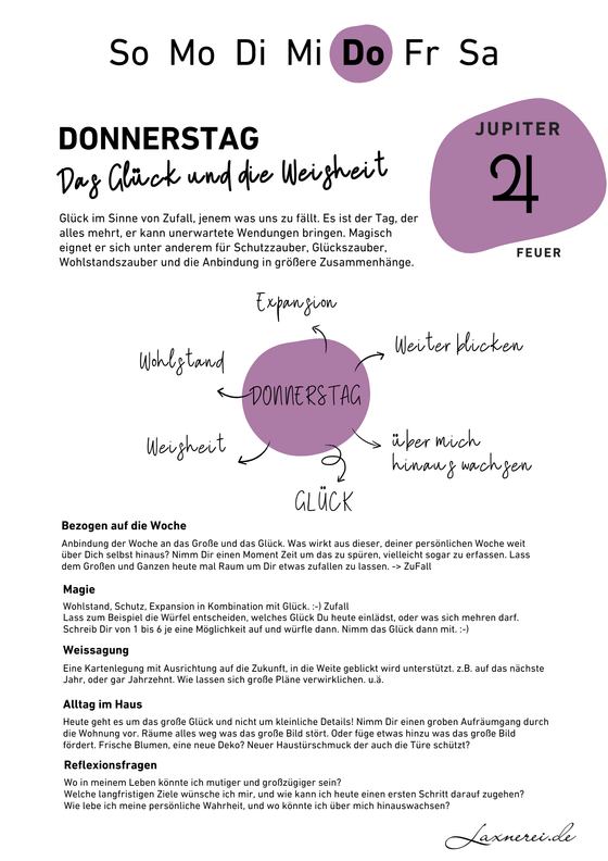 Wochenzyklus - mit dem Flow der Energien (kostenloses PDF)