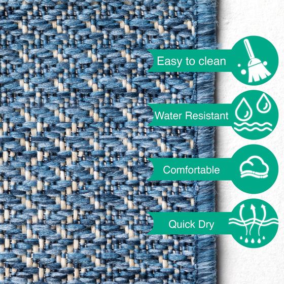 In & Outdoor Teppich Zagora blau/mavi