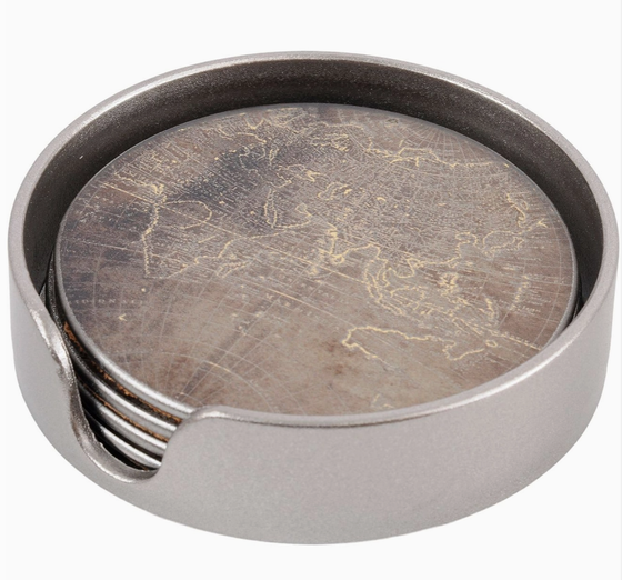 Wein Accessoires | 4er Set Untersetzer Vienna  - AntikGold