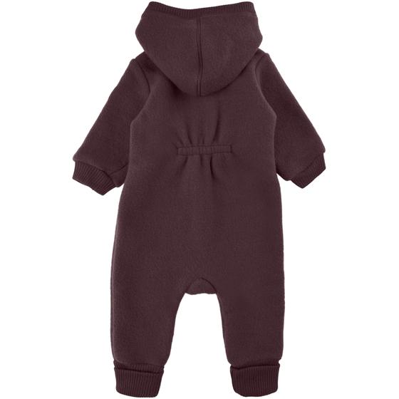 Wollfleece-Anzug aus mulesingfreier Merinowolle, aubergine