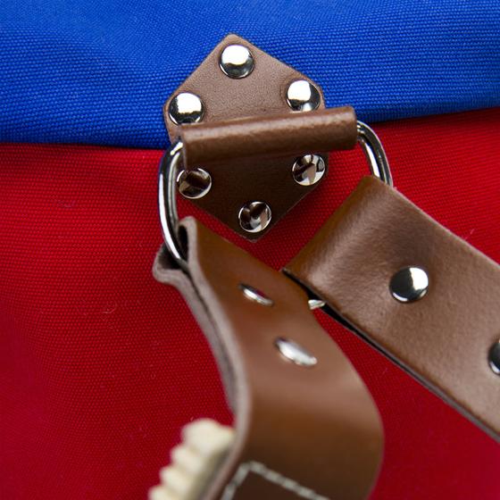 Ykra Matra Blue/Red/Yellow Leather Strap and Bottom Backpack 14L