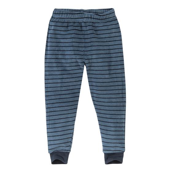 People wear Organic Frottée Pyjama Gestreift Dunkelblau