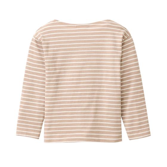People wear Organic Langarm Shirt Regenbogen Geringelt Taupe