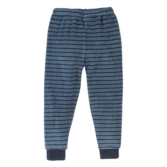 People wear Organic Frottée Pyjama Gestreift Dunkelblau