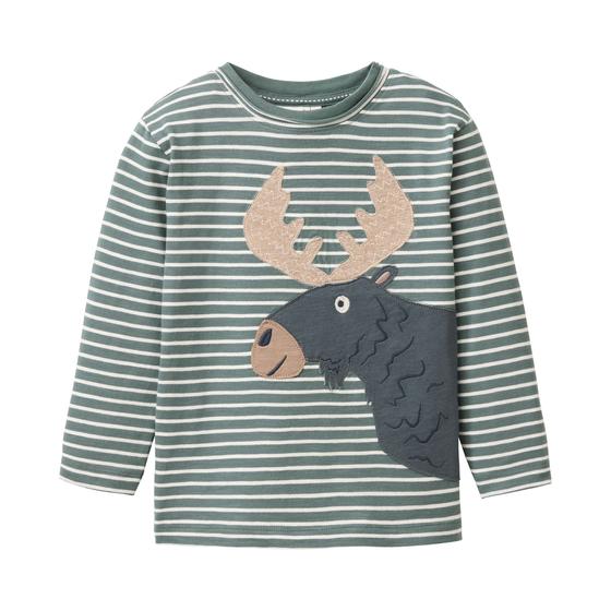 People wear Organic Langarmshirt Elch Geringelt Eukalyptus 