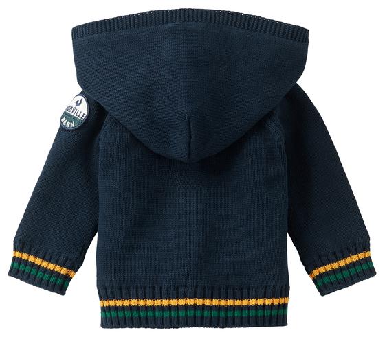 Babyjacke, gefütterter Raglan-Strick-Cardigan mit Kapuze
