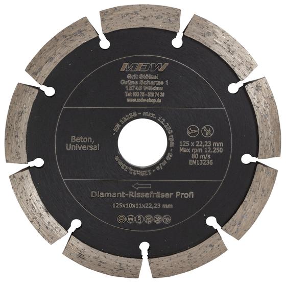 Diamant Rissefräser <br> Ø 125 mm <br> Profi Qualität <br> Beton, Universal