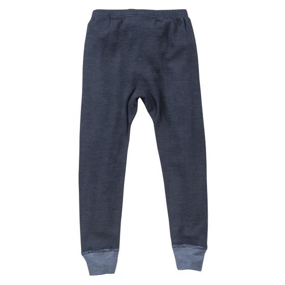 People wear Organic Wolle Seide Leggings Dunkelblau