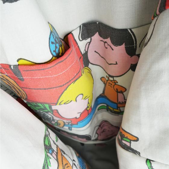 goldmarie Shopper Tasche JEANS Recycelt - LOVE PEACE MOIN - reversible - denim washed - 37x38x15cm