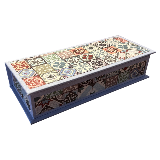 Stifteschachtel - Kacheln, Italienisches Buntpapier