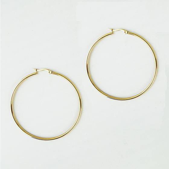 goldmarie Ohrringe Creolen PURE - Stahl vergoldet - 7cm