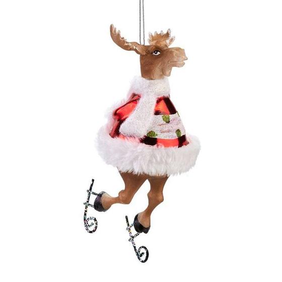 GIFTCOMPANY Baumschmuck Hänger Rentier mit Schlittschuhen - bunt