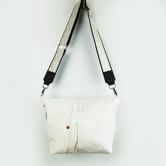 goldmarie Festival Tasche JEANS Recycelt - MOINGIORNO - Leo Label - denim weiß 