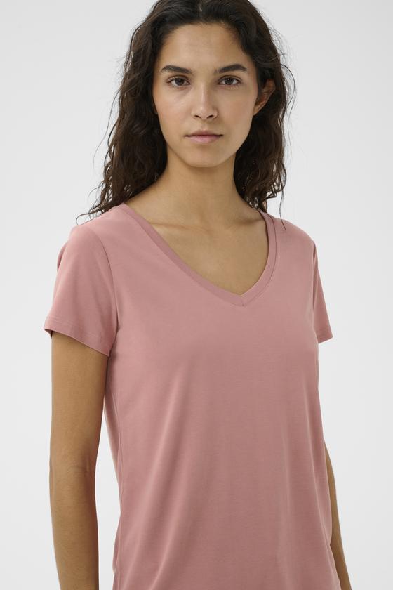 SOAKED IN LUXURY T-Shirt SLColumbine V-Neck 30404284 - asch-rosé