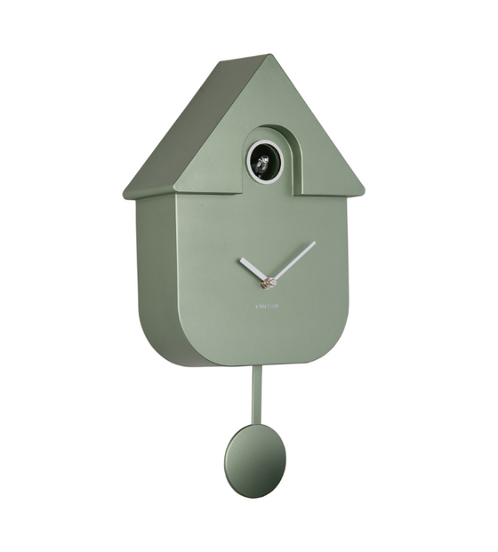 Uhr | Wanduhr / Moderne Kuckucksuhr Cuckoo - Metallic / Dunkelgrün