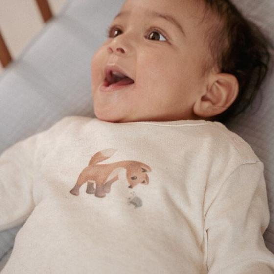 Little Dutch Langarmshirt Forest Friends Fuchs Sand