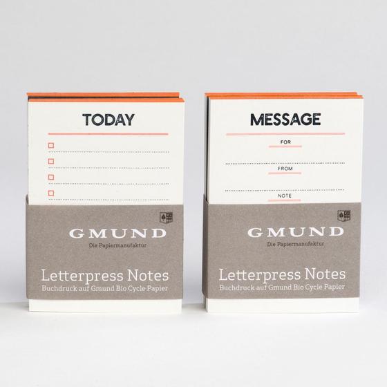Letterpress Notes Set Today und Message