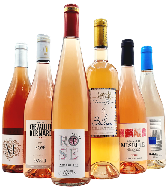 6er Rosé Weinpaket Frankreich mit Roséweinen aus Provence, Elsass, Savoie, Rhône, Gascogne und Languedoc von Le Vigneron Francais