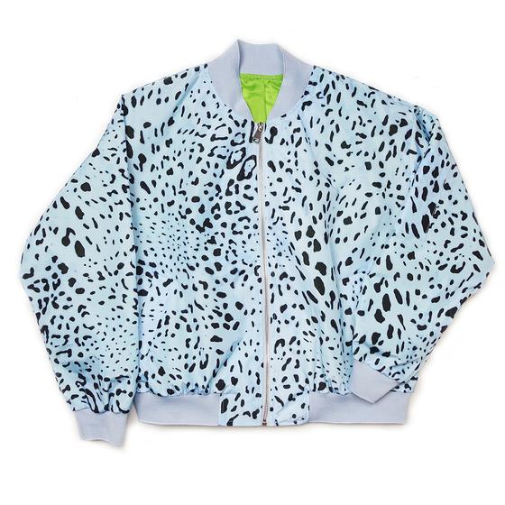 goldmarie Blouson Jacke Leo Muster LOVE PEACE MOIN - hellblau schwarz