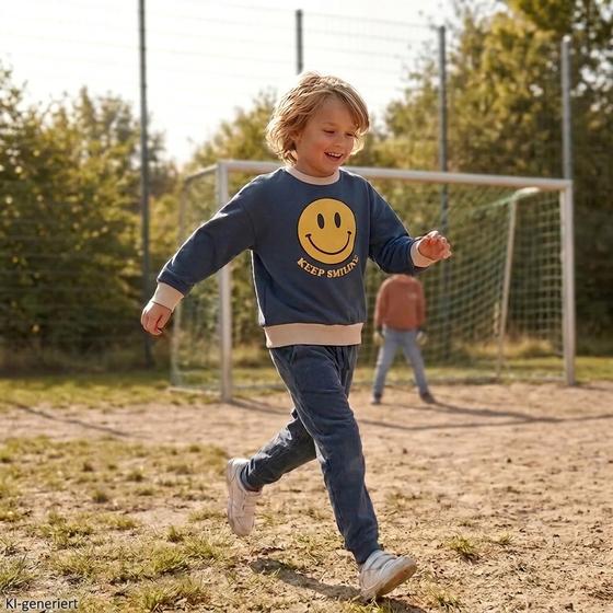 Sweatshirt "Smiley", leicht angeraut, Biobaumwolle, GOTS-zertifiziert