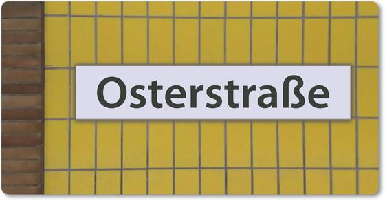 U-Bahn Kühlschrankmagnet U-Bahnhof Osterstraße, Hochbahn Linie U2, tom bäcker Geschenkidee Hamburg, Hansestadt, Eimsbüttel, Heußweg