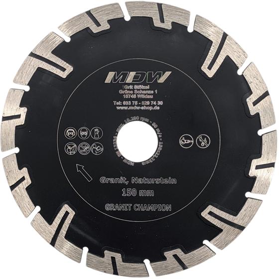 Diamant Trennscheibe<br>Ø 125 - 150 mm<br>Typ Champion<br>für Granit