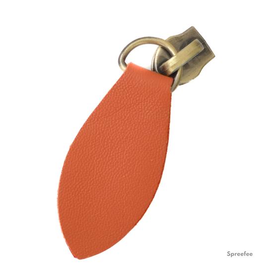 Lederzipper Lederanhänger Reißverschluss Taschen nähen terracotta