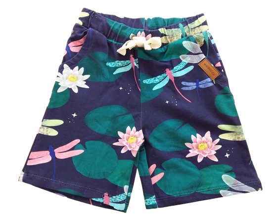 Jerseyshorts "Colorful Dragonflies", Biobaumwolle, GOTS-zertifiziert 