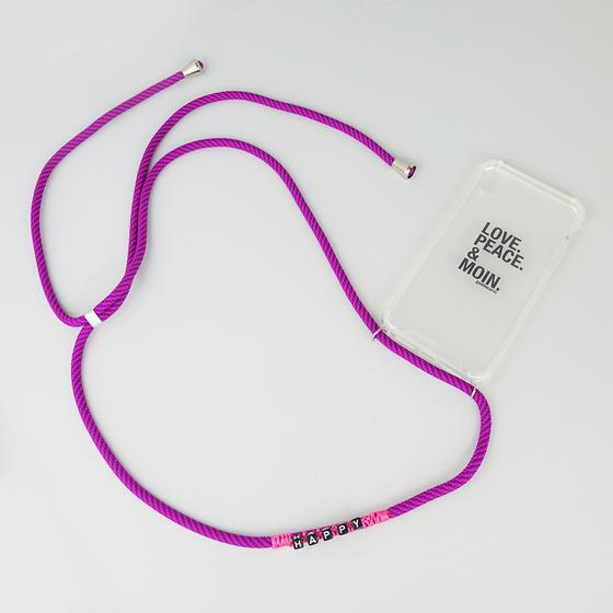 goldmarie Handykette HAPPY Nylon lila-pink
